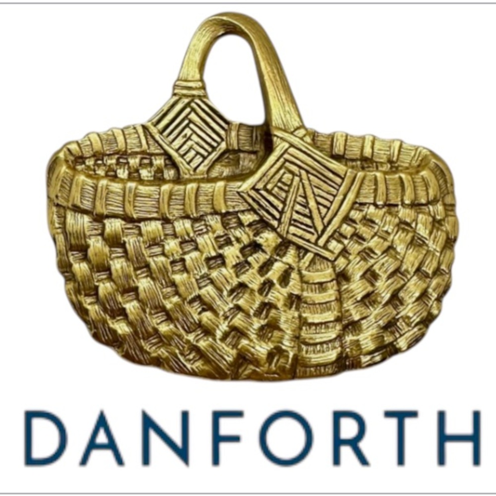 Pewter Basket Brooch by Danforth of Middlebury, Vermont, Pewterers